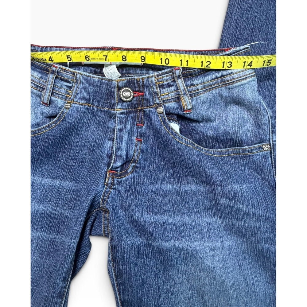 Ecko Red Denim Foundry Y2K Bootcut Jeans Blue Embroidered Rhino Logo Size 5 - Picture 7 of 7